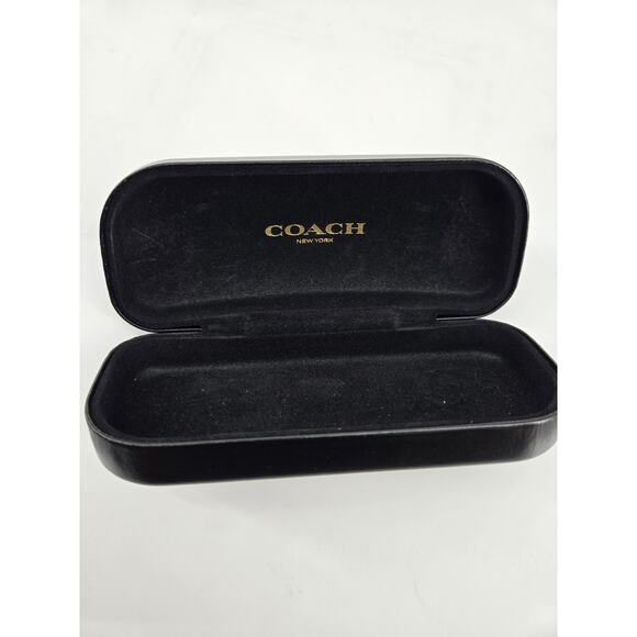 Coach Glasses Case New York Black Leather Hard Clamshell 6" - Picture 6 of 15